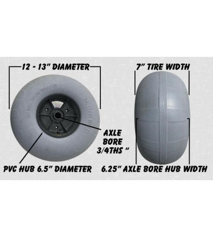 Kayak Cart Heavy Duty Balloon Beach Wheels 12 inch  34-40