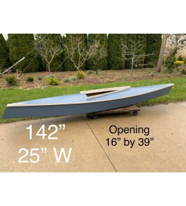 wooden Kayak Hand Built 12’ Vintage Very Unique Wooden Canoe Handmade