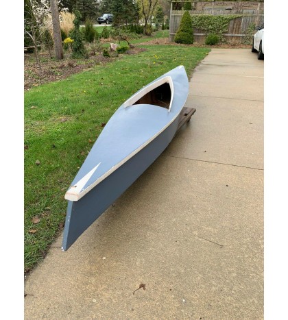 wooden Kayak Hand Built 12’ Vintage Very Unique Wooden Canoe Handmade