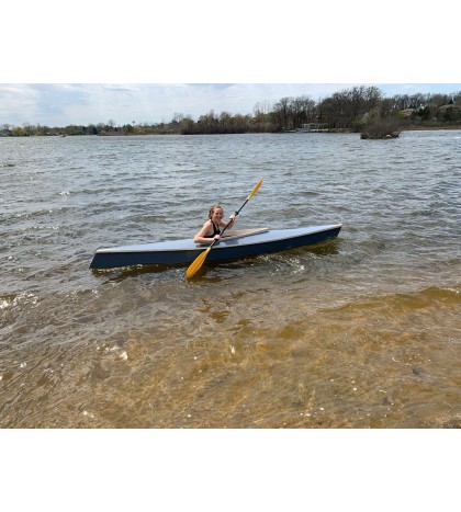 wooden Kayak Hand Built 12’ Vintage Very Unique Wooden Canoe Handmade