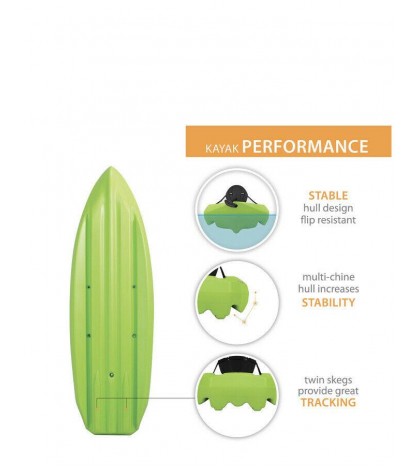 Lifetime Daylite 8ft Sit-on-top Kayak green all Wheather Deep Camping Fishing