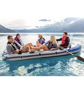 Aluminum Oars High Output 5-Person Inflatable Boat Set Latest Model Outdoor