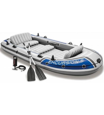 Aluminum Oars High Output 5-Person Inflatable Boat Set Latest Model Outdoor
