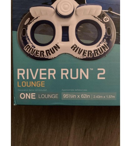 Intex River Run II Inflatable 2 Person Pool Tube Float + Cooler