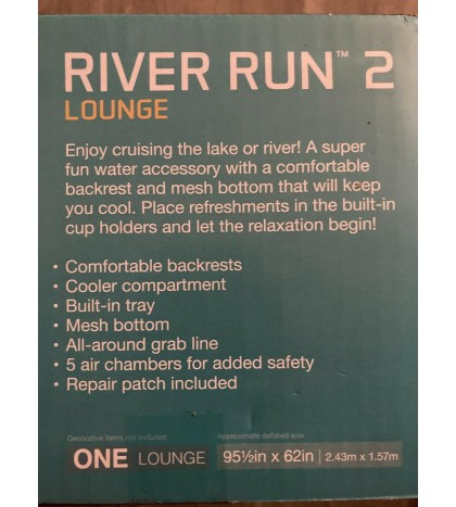 Intex River Run II Inflatable 2 Person Pool Tube Float + Cooler
