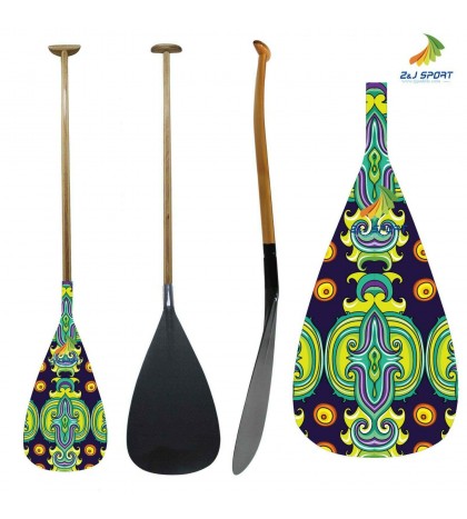 ZJ SPORT Hawaii Type Outrigger Canoe OC Paddle With Carbon Graphics Design Blade