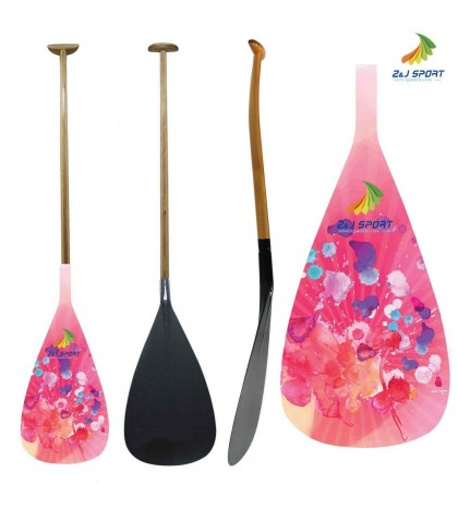 ZJ SPORT Hawaii Type Outrigger Canoe OC Paddle With Carbon Graphics Design Blade