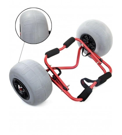 Kayak Canoe Cart Carrier Dolly Trolley With 12” Beach Balloon Tires Free Pump