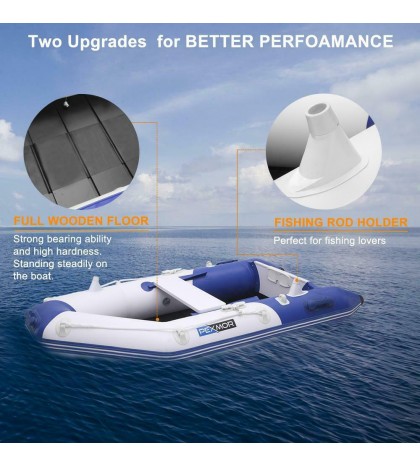 New 7.5ft Inflatable Water Sports Tender Rafting Fishing Dinghy Boat Blue