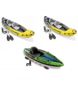 Intex 2-Person Inflatable Kayak w/ Oar & Pump 2 pack & 1-Person Inflatable Kayak
