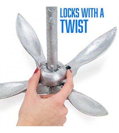 Galvanized Folding Grapnel Boat Anchors - Choose The Best Weight 17.5 Pounds