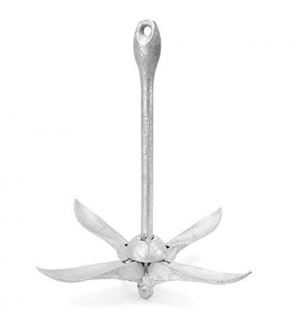 Galvanized Folding Grapnel Boat Anchors - Choose The Best Weight 17.5 Pounds