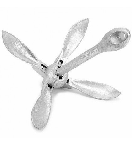 Galvanized Folding Grapnel Boat Anchors - Choose The Best Weight 17.5 Pounds