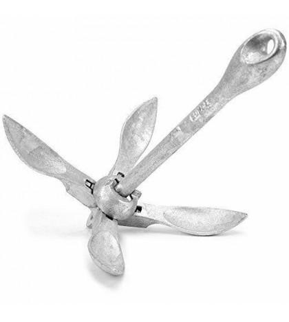 Galvanized Folding Grapnel Boat Anchors - Choose The Best Weight 17.5 Pounds