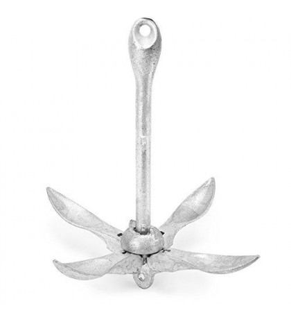 Galvanized Folding Grapnel Boat Anchors - Choose The Best Weight 17.5 Pounds