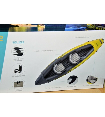 Intex K2 Explorer Brand New 2 Person Inflatable Kayak Oars and Pump included