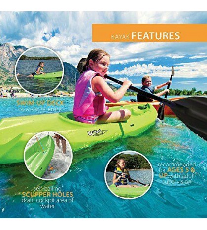 Lifetime Youth Wave Kayak with Paddle 6 Feet Green
