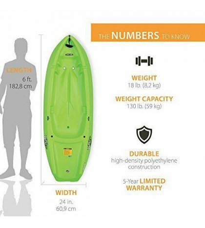 Lifetime Youth Wave Kayak with Paddle 6 Feet Green