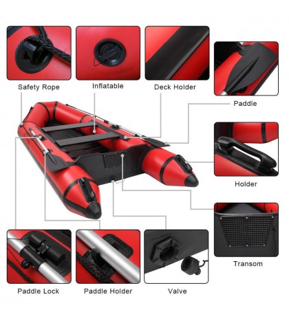 10ft Inflatable Boat Rafting Fishing Water Dinghy Tender Pontoon Boat 2 Person