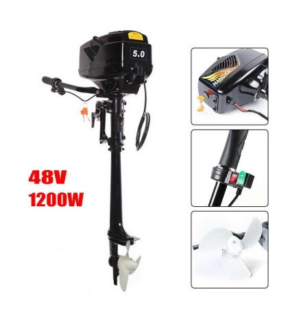 5HP Electric Boat Outboard Motor with 48V 1200W Output Fishing Boat Engine New
