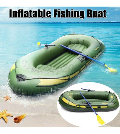 7 In 1 Inflatable Boat Set 3 Person Oars  Fishing Raft PVC Ship with  AA