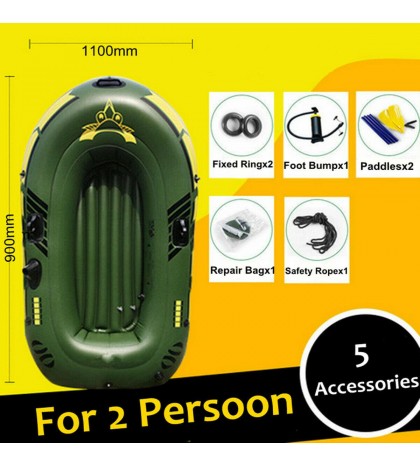 7 In 1 Inflatable Boat Set 3 Person Oars  Fishing Raft PVC Ship with  AA