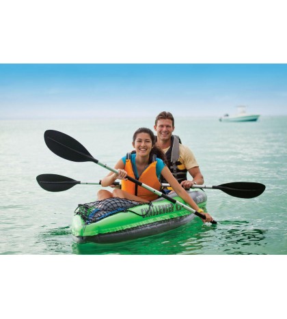 Intex Challenger K2 2-Person Inflatable Sporty Kayak + Oars And Pump (3 Pack)