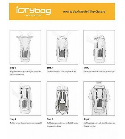 Dry Bag Backpack Waterproof 25L, Floating Dry Backpack Water Sport, Gray