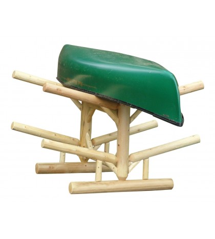 4-place, Free Standing, Cedar Log Kayak and Canoe Rack, Unfinished By Hitch