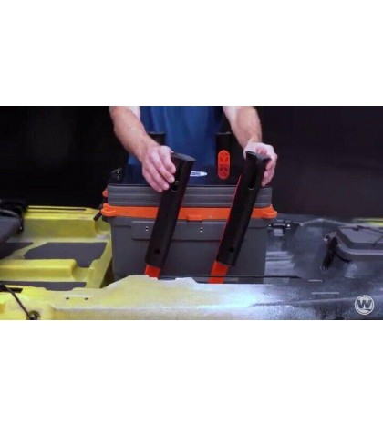 Kayak Crate | 4 Rod Holders | Kayak Tackle Storage | Fits Most Kayaks