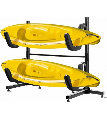 Heavy Duty Free Standing Kayak Rack Dual Storage Height Adjustable SUP Canoes