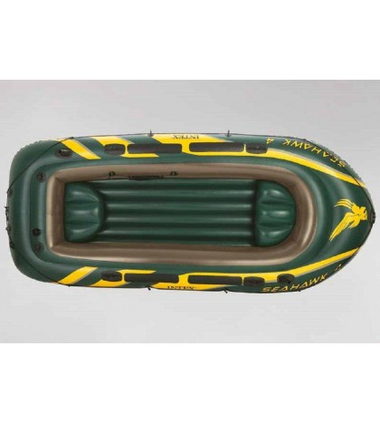 Intex Seahawk 4 Inflatable 4 Person Boat Raft Set with Oars & Air Pump (3 Pack)