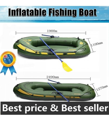 7 In 1 Inflatable Boat Set 3 Person Oars  Fishing Raft PVC Ship with  G