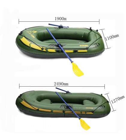 7 In 1 Inflatable Boat Set 3 Person Oars  Fishing Raft PVC Ship with  G
