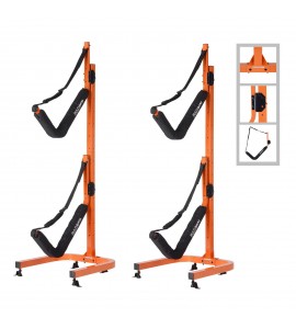 Double Kayak Storage Rack- Self Standing Dual Canoe Kayak Cradle Set