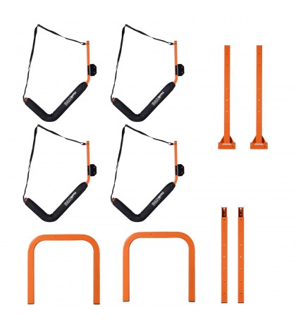 Double Kayak Storage Rack- Self Standing Dual Canoe Kayak Cradle Set