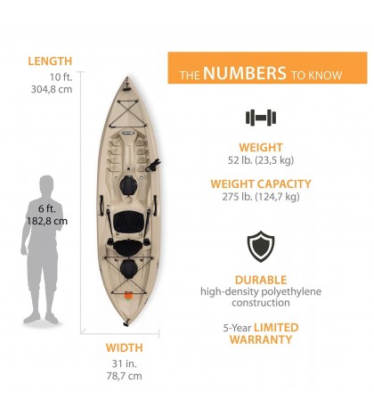 Lifetime 10' Tamarack Angler Kayak, 2 Pack With Paddles