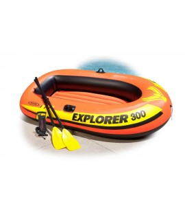 Intex Explorer 300 Compact Inflatable Three Person Raft Boat (Open Box) (4 Pack)