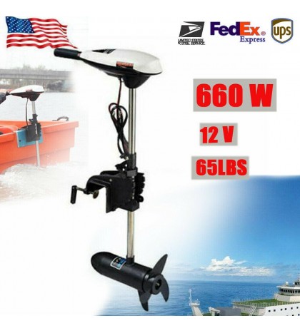 US Electric 65lb 12V 660W Brush Thrust Trolling Motor Outboard Engine Boat Moroe