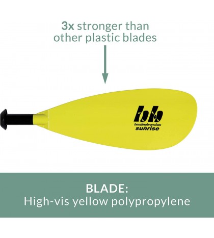 Bending Branches Sunrise Glass 2-Piece Snap-Button Kayak Paddle for Recreational