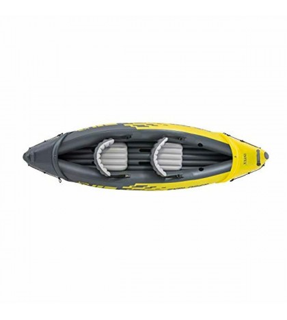 2-Person Inflatable Kayak Set with Aluminum Oars and High Output Air Pump