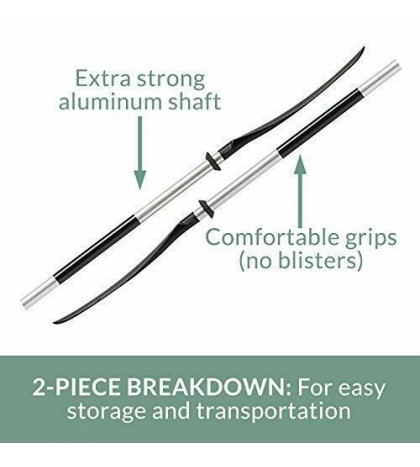 BENDING BRANCHES Angler Rise 2-Piece Snap-Button Fishing Kayak Paddle - 230cm