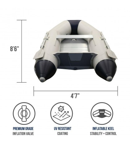 2020 Massimo Inflatable Aluminum Heavy Duty Dinghy Tender Boat w/ Transom