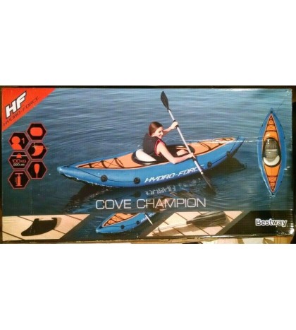 Bestway Hydro-Force Cove Champion Inflatable Kayak Set W/ Paddle, Pump, & More!