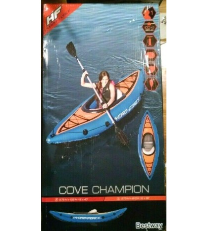 Bestway Hydro-Force Cove Champion Inflatable Kayak Set W/ Paddle, Pump, & More!