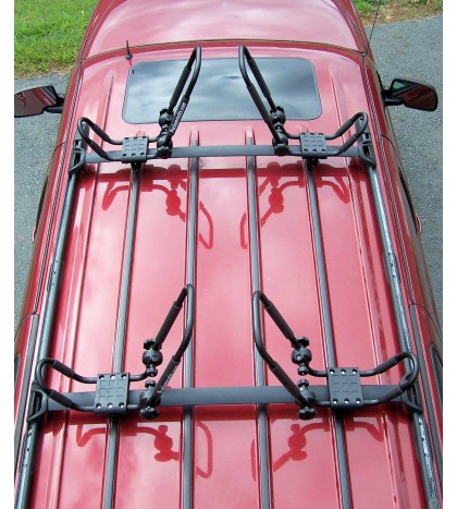 2 Sets Satin Black Roof Mounted Folding Kayak J-Style Racks PK-KR FOLD BLACK2