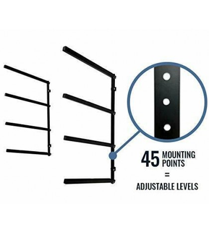 4 Kayak Storage Rack, Wall Mounted Indoor Garage Organizer, Holds up to 400