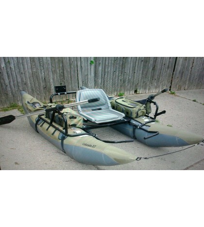 Green 9 foot one person pontoon