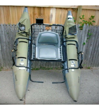 Green 9 foot one person pontoon