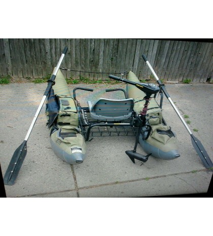 Green 9 foot one person pontoon